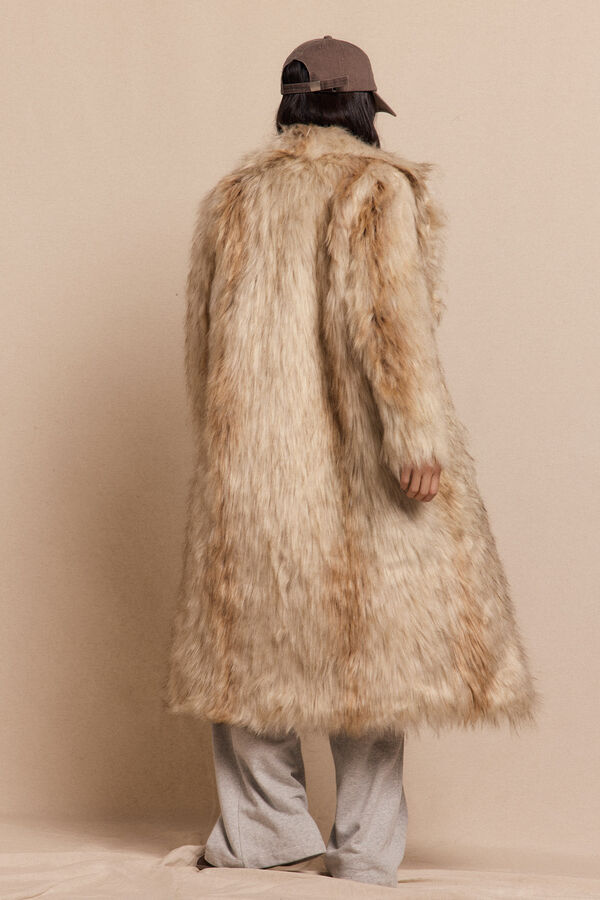 Slowlove Abrigo largo efecto pelo Beige