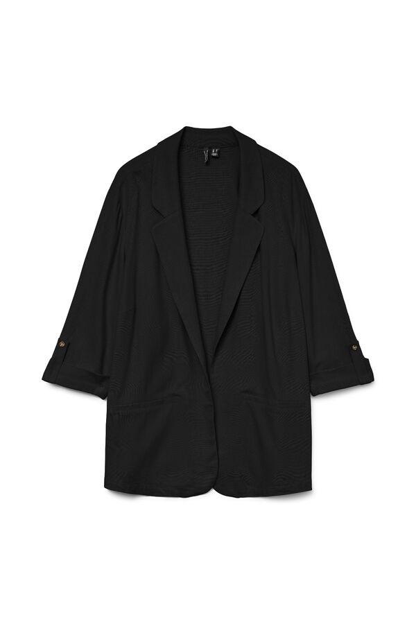 Vero Moda Curve Women's open flap plus size blazer Black
