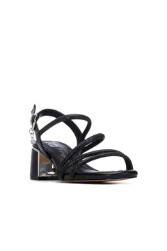 XTI Sand&aacute;lia de tiras com strass metalizada