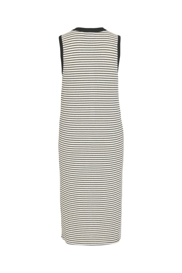 Vila Vestido midi de punto canal&eacute; abotonado Estampado blanco