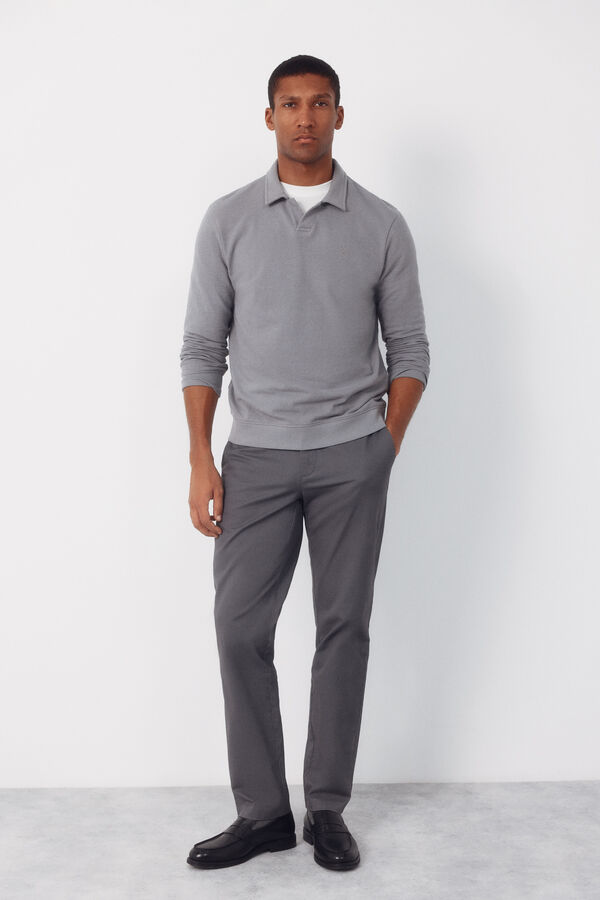 Cortefiel Pantal&oacute;n chino microprint regular Gris