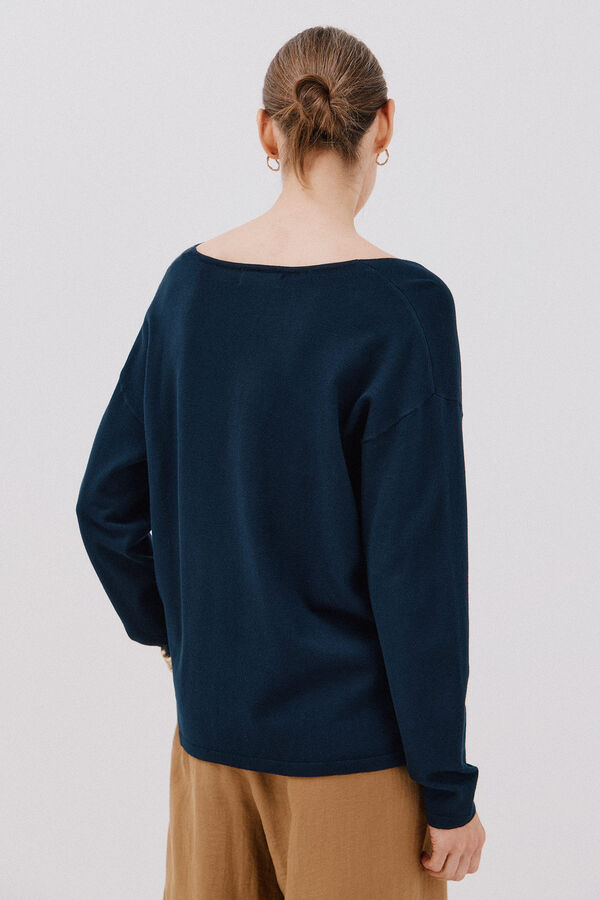 Cortefiel Jersey escote pico Blue