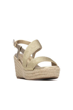 XTI Sand&aacute;lia cunha de juta metalizada