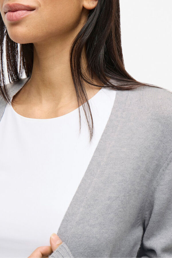 Vila C&aacute;rdigan de punto con viscosa Gris