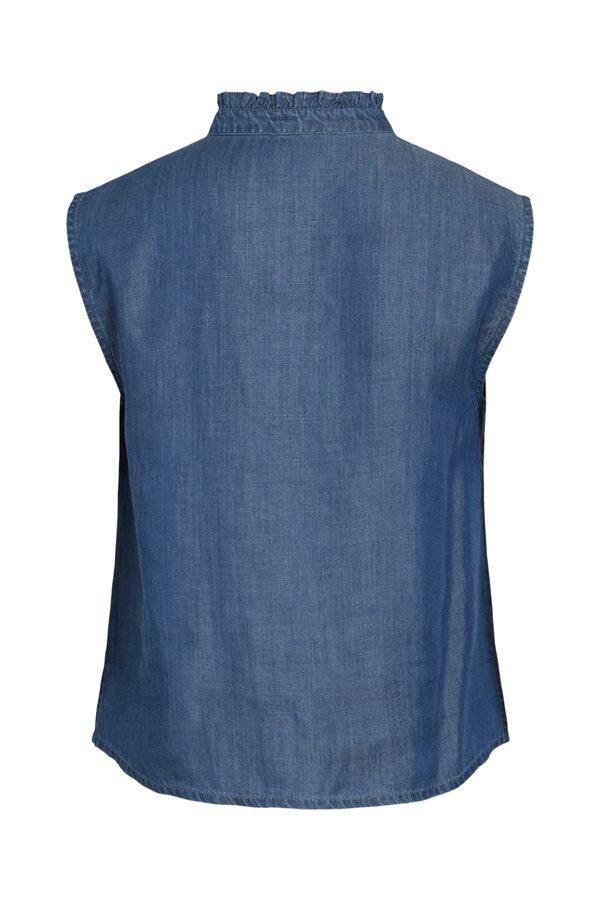 Vila Blusa sin mangas de tencel Azul