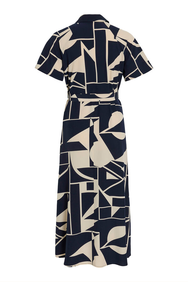 Vila Vestido camisa midi com n&oacute; Azul