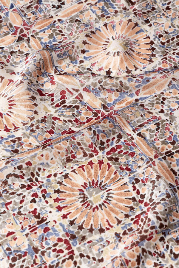 Vilanova Printed satin scarf Brown