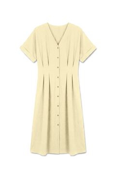 Vero Moda Vestido camisero pliegues Amarillo