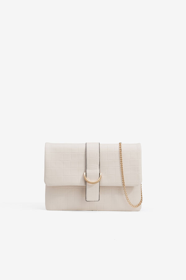 Vilanova Cartera de mano efecto piel con relieve Beige