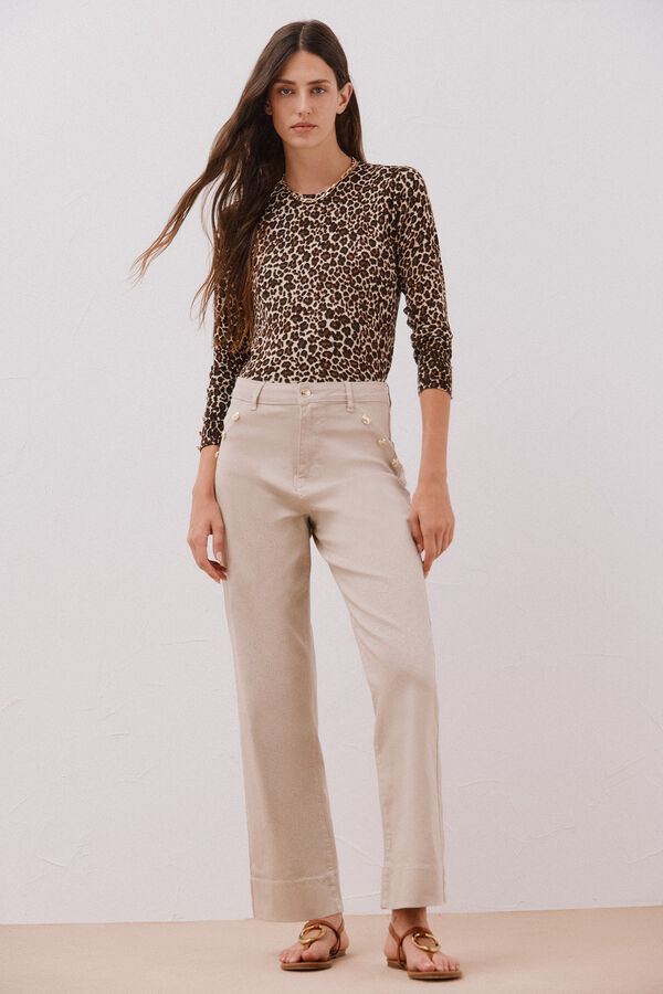 Cortefiel Jersey punto estampado Marrón oscuro