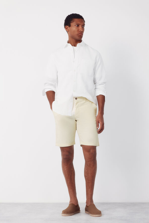 Cortefiel Lightweight chino Bermuda shorts Yellow