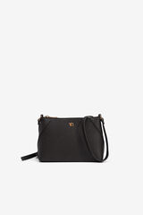 Vilanova Mala transversal com efeito de couro Preto