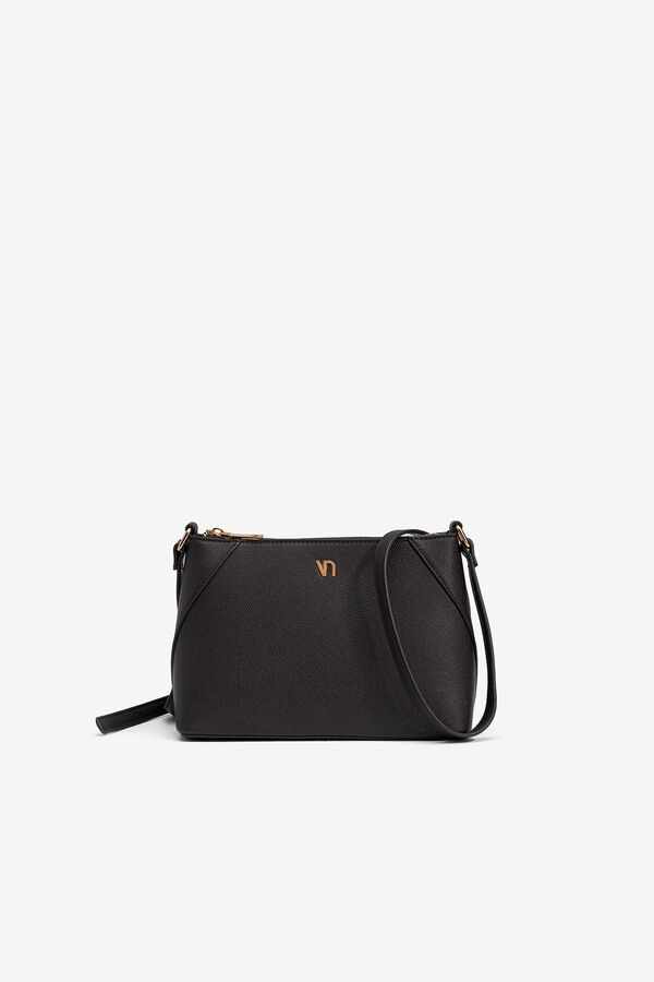 Vilanova Mala transversal com efeito de couro Preto