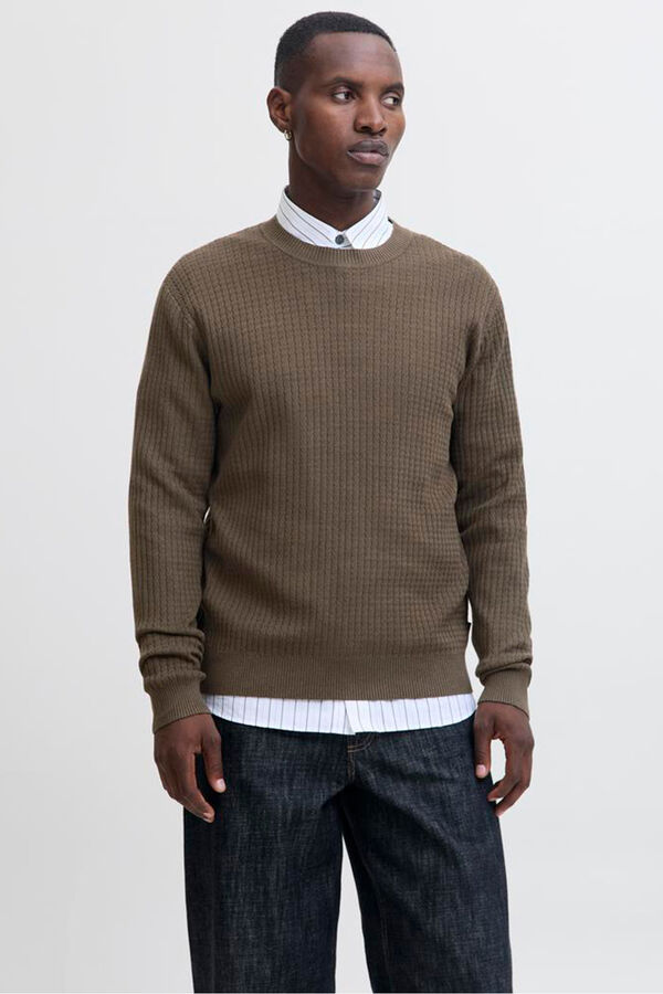 Jack & Jones Jersey básico de punto liso Marrón