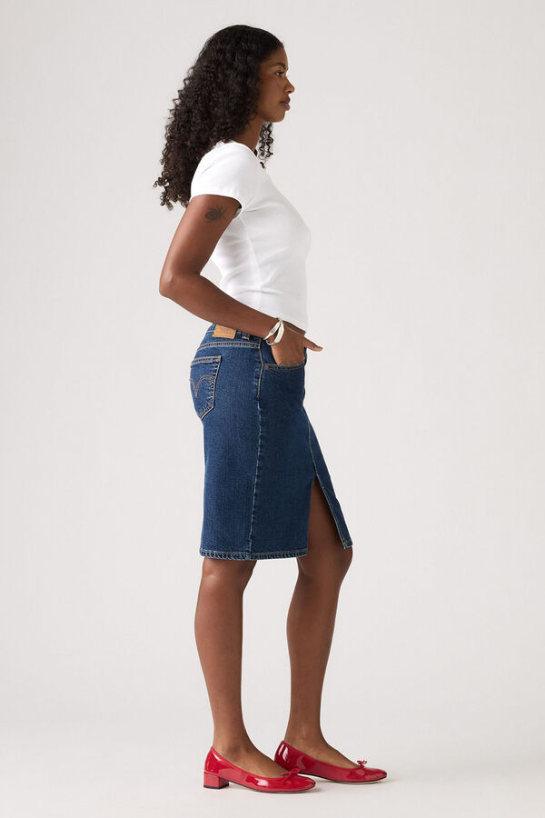 Levi's Levis&reg; Low Midi Denim Skirt  Blue