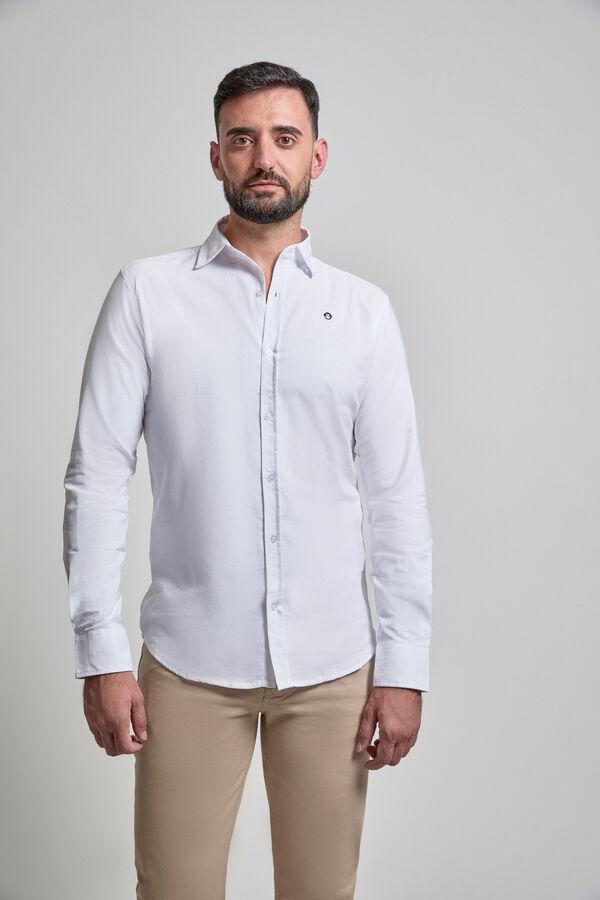 Street Monkey Camisa Oxford con logo Blanco