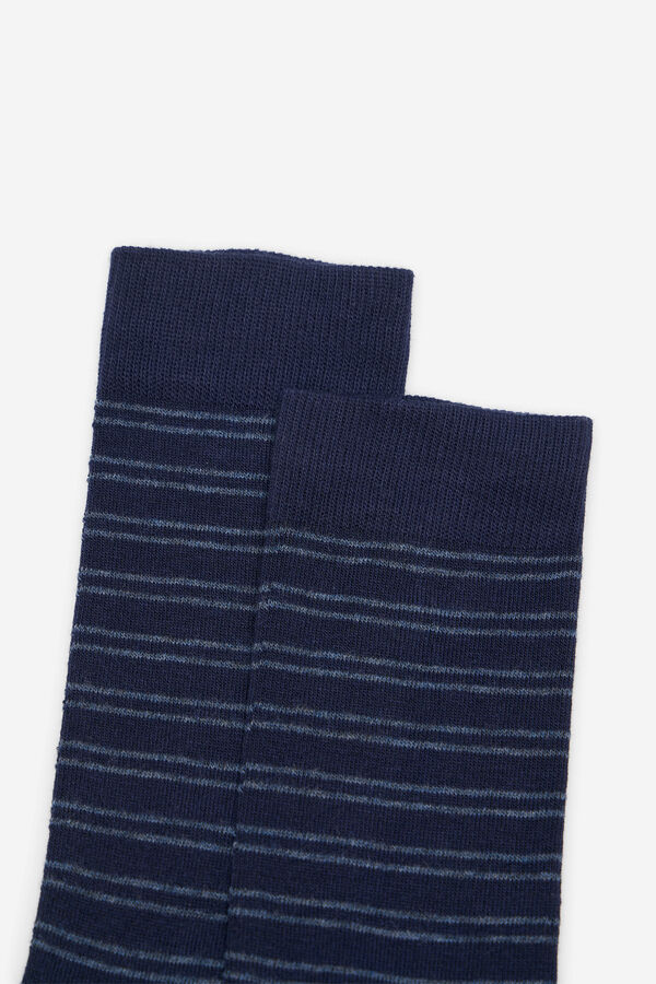 Cortefiel Calcet&iacute;n microrayas Azul marino