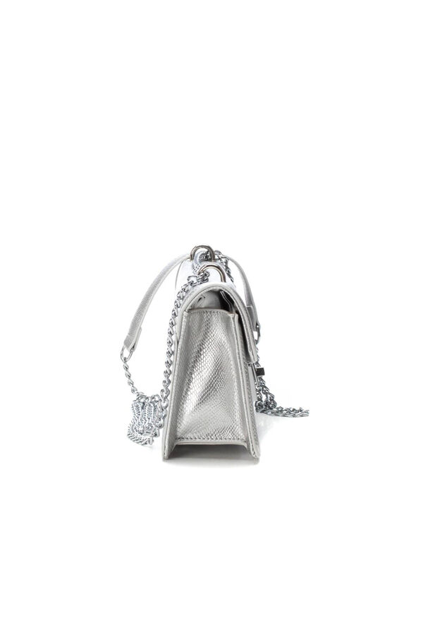 XTI Bolso peque&ntilde;o metalizado cadena Gris