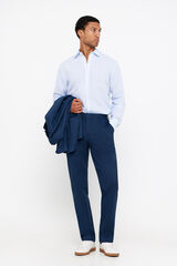 Cortefiel Pantalón algodón-lino slim fit Blue