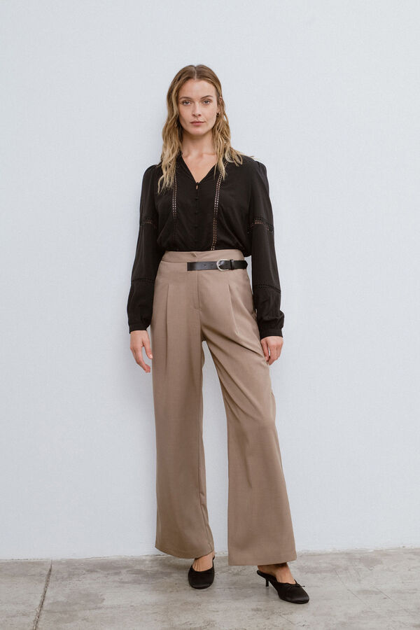 Vila Pantal&oacute;n vestir ancho Marr&oacute;n