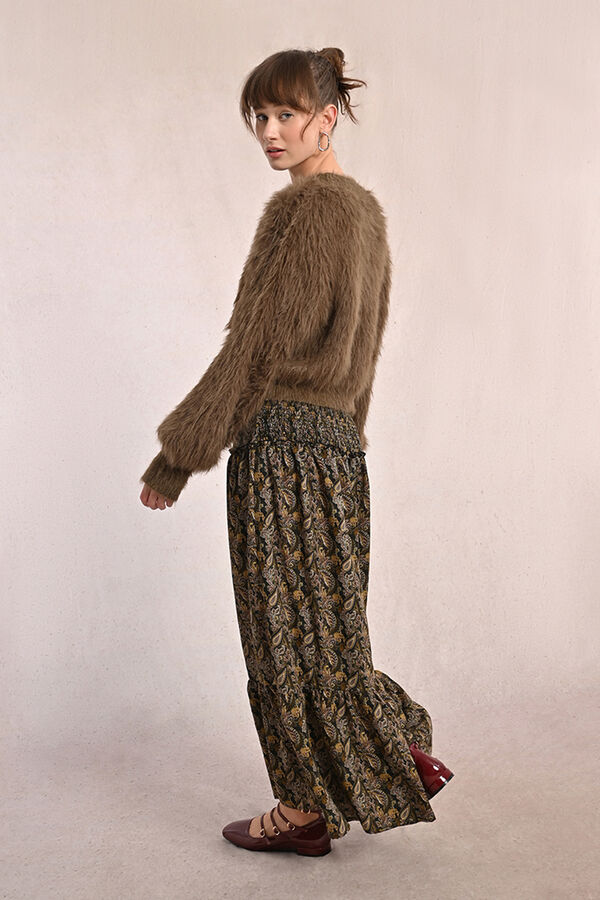 Molly Bracken Saia longa com estampado e babados Multicolorido