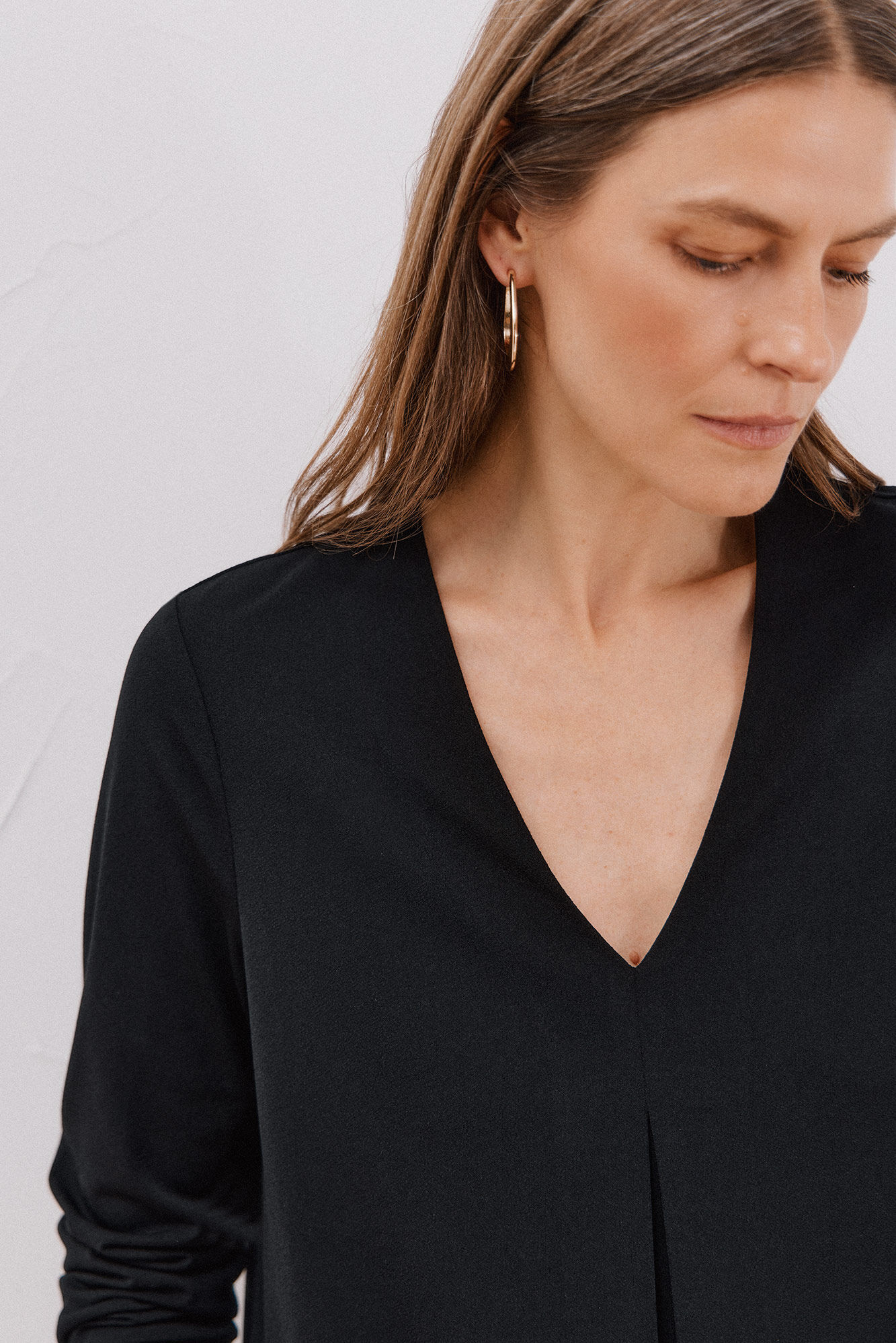 Cortefiel Top plissado flu&iacute;do