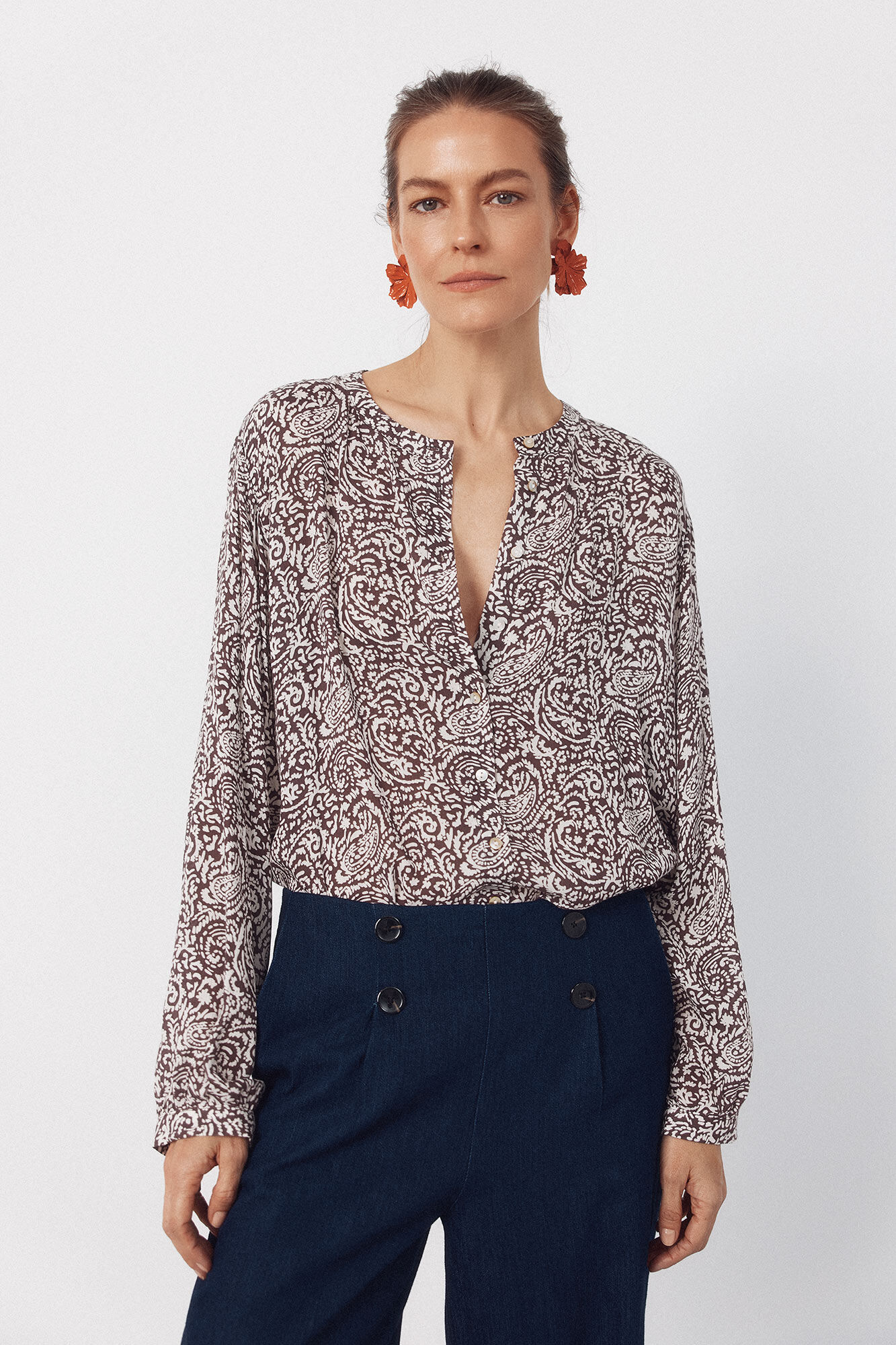 Cortefiel Blusa cuello redondo