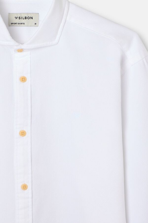 Silbon Camisa sport estructura logo Blanco