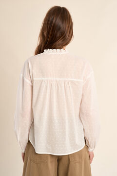 Molly Bracken Blusa de mujer de manga larga con flores bordadas