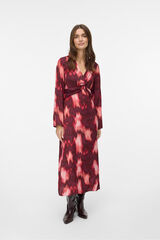 Vero Moda Vestido midi de manga larga Fucsia