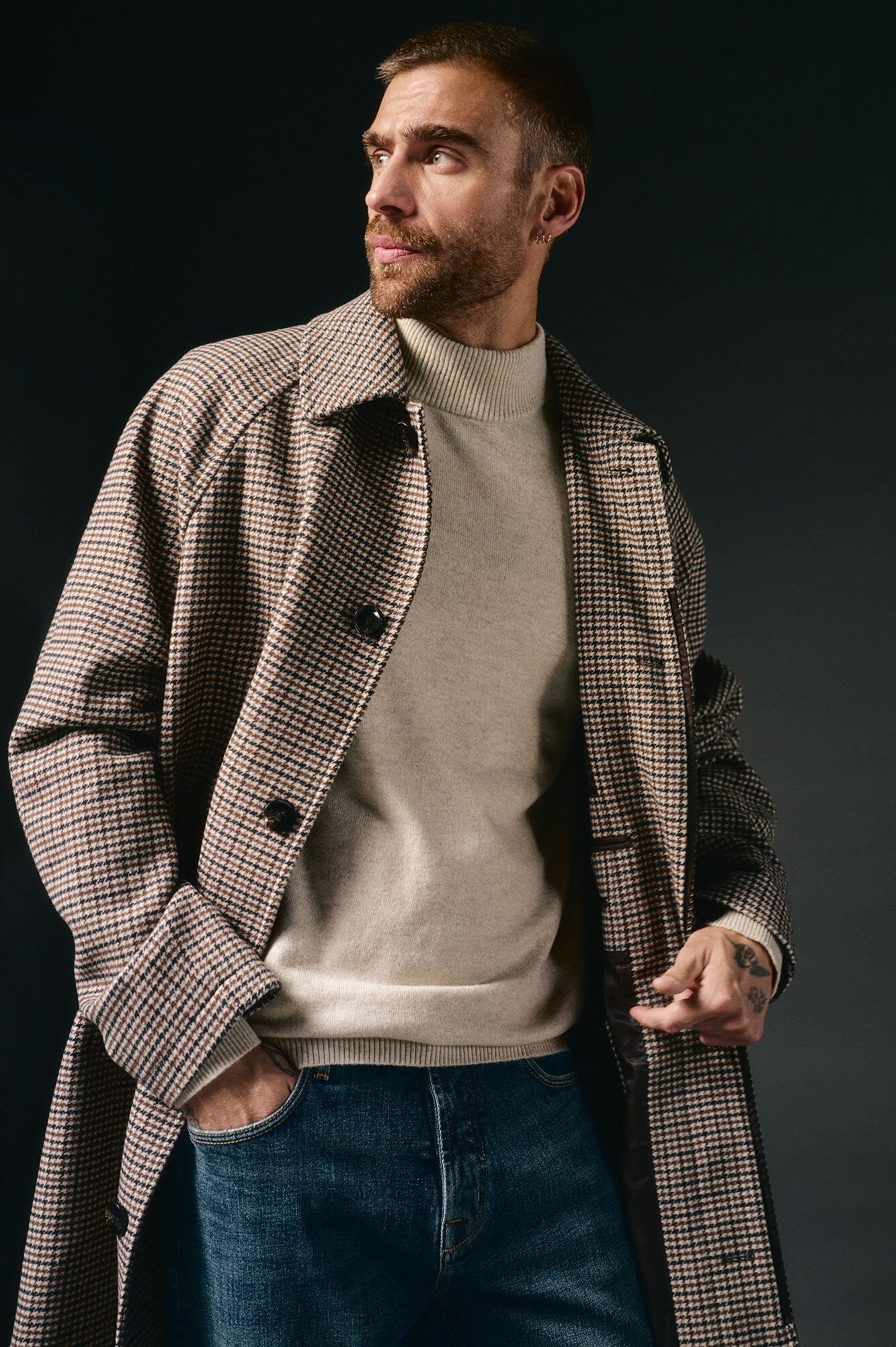 OOTO Sobretudo xadrez ingl&ecirc;s