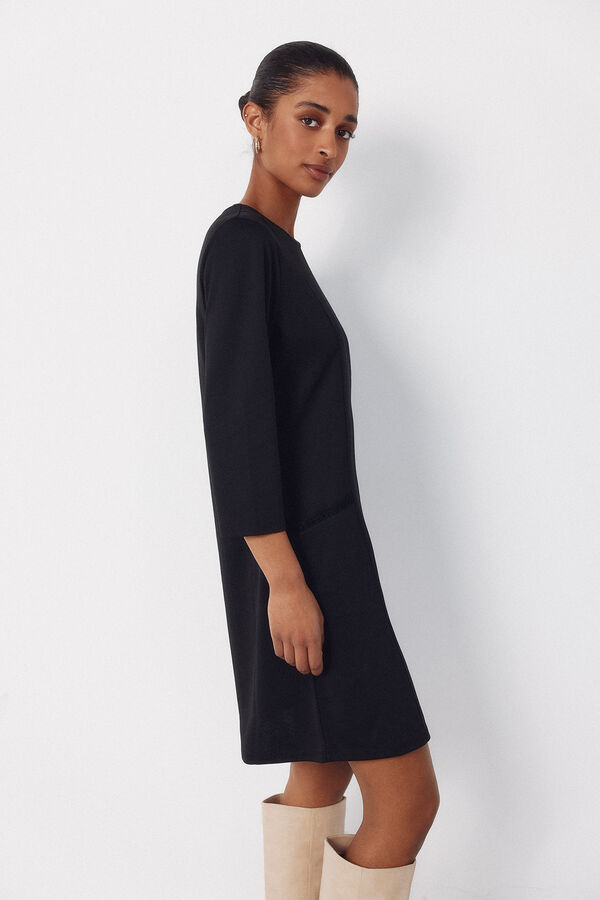 Cortefiel Vestido corto tweed Negro