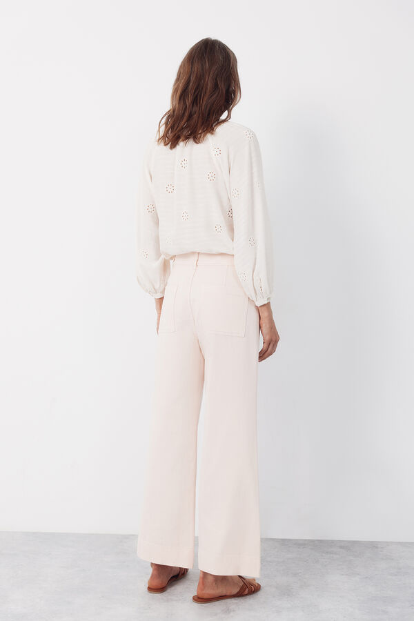 Cortefiel Pantalones Piping Rosa