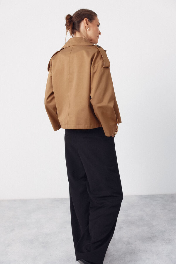 Cortefiel Short trench coat Beige