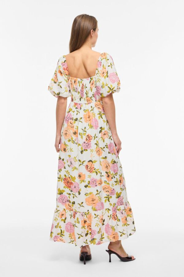 Vila Printed viscose long dress Printed white