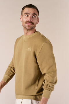 OOTO Sudadera b&aacute;sica lavada cuello redondo