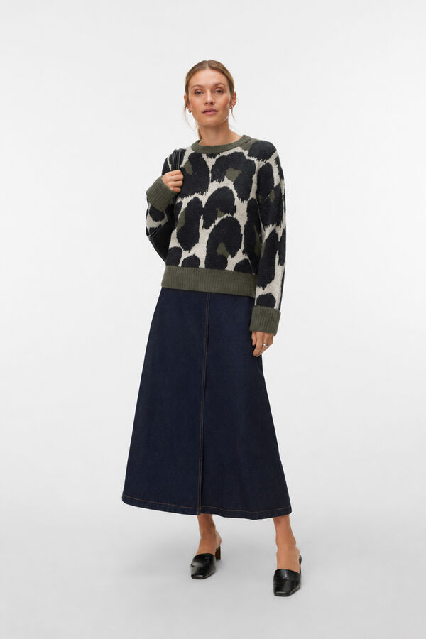Vero Moda Jersey de punto estampado Verde oscuro