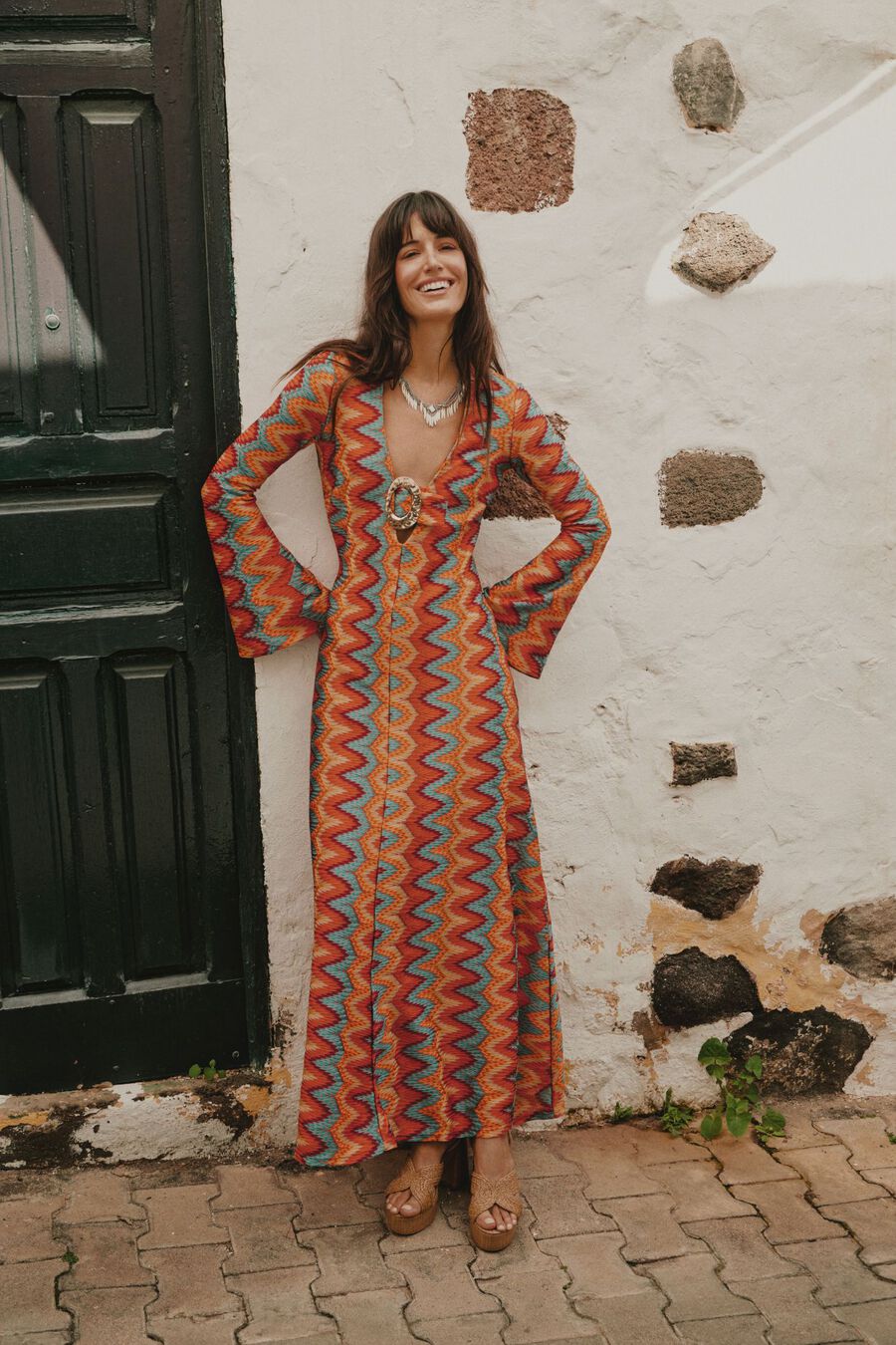 Vestido estructura multicolor