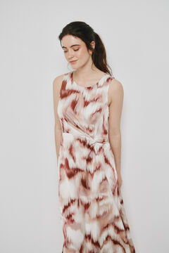 Vero Moda Vestido midi con cuello redondo y detalle de nudo