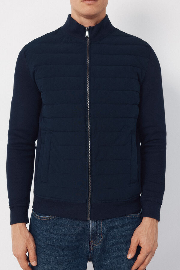 Cortefiel Combined fabric cardigan Navy