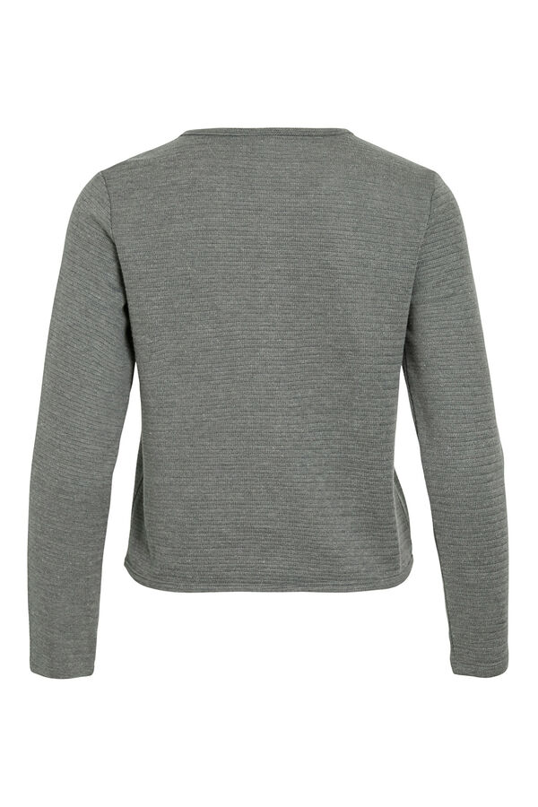 Vila Buttoned cardigan with cotton and viscose Grey