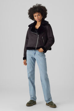 Vero Moda Blus&atilde;o de veludo com fecho-&eacute;clair para mulher