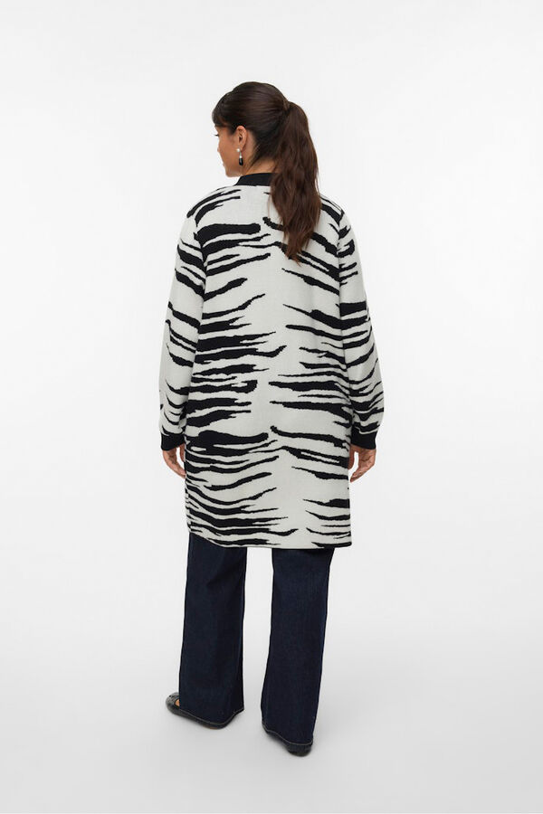 Vero Moda Curve C&aacute;rdigan de punto Curve Estampado blanco
