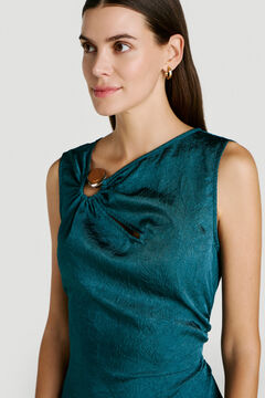 Vila Vestido midi acetinado de festa