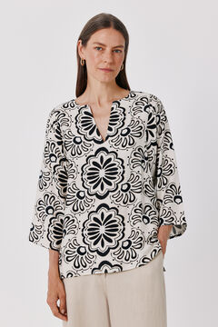 Cortefiel Blusa estampada t&uacute;nica amplia