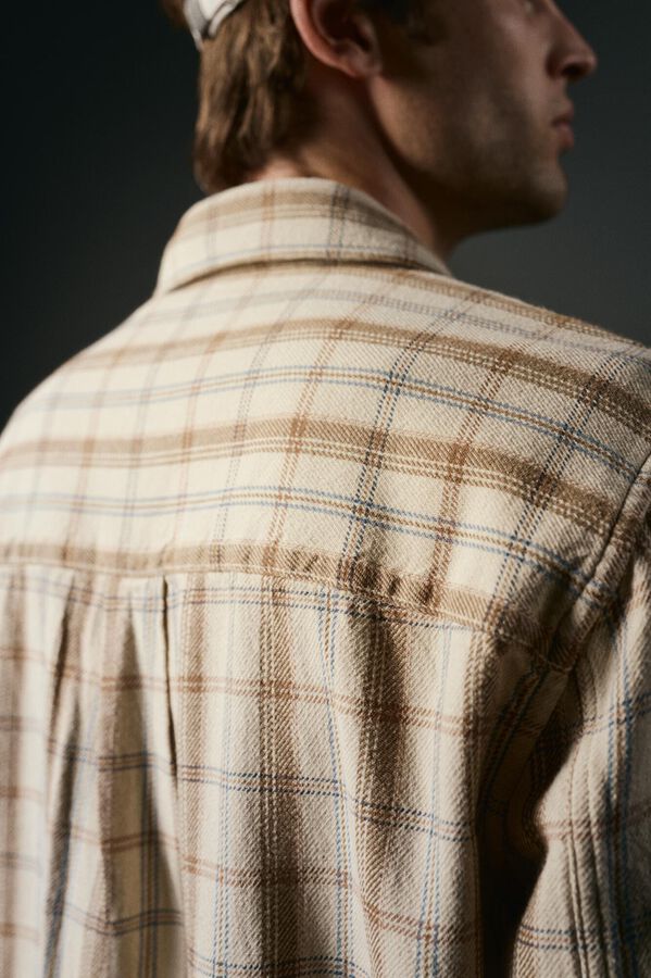 OOTO Checked overshirt Beige