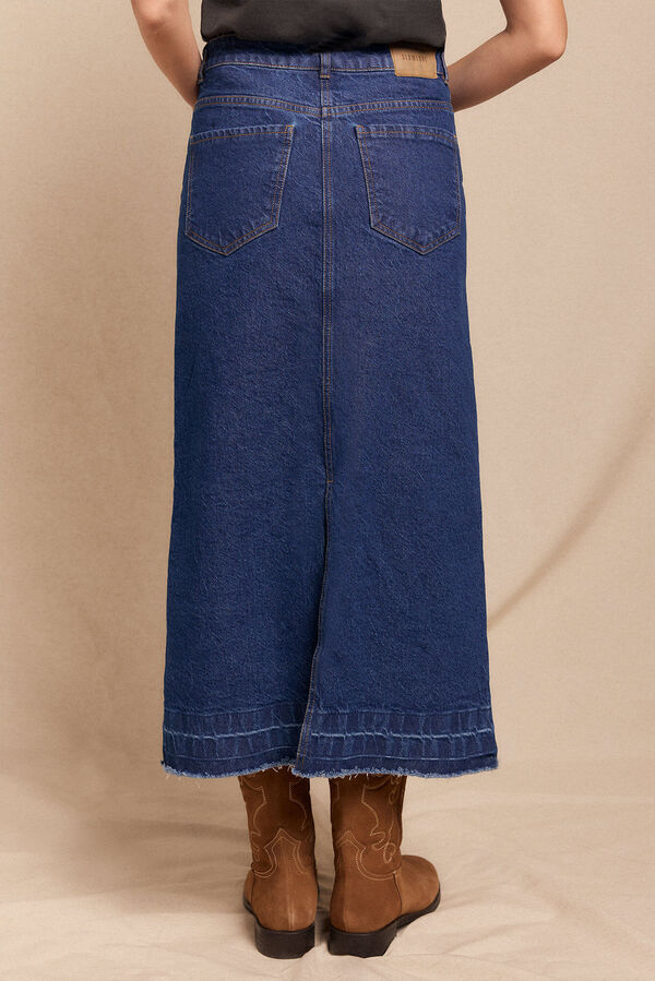 Slowlove Saia Comprida Denim Azul