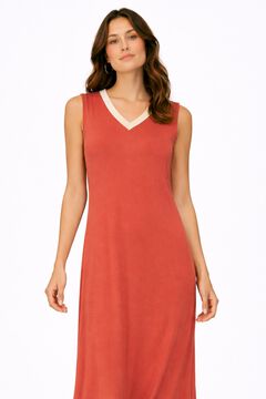 Vila Vestido midi sin mangas de viscosa y lino