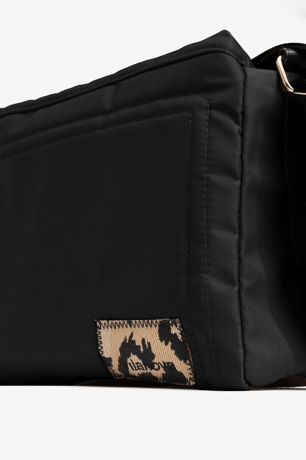 Vilanova Bolso de Nylon Acolchado con Parche Negro