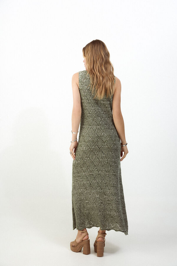 Slowlove Vestido largo calado Verde